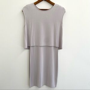 Three dots gray two piece top and tank dress set viscose jersey stretch small